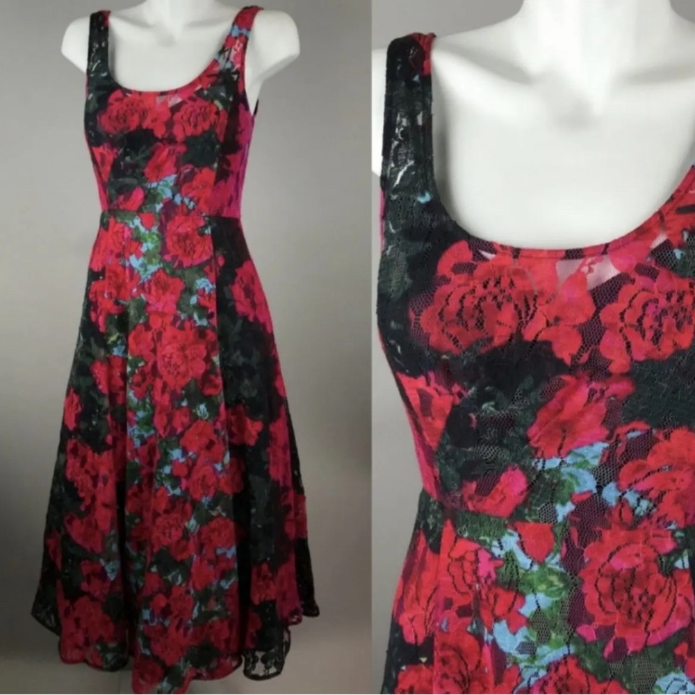 Tracy Reese for Anthropologie Lace Floral Maxi Dress Size 10